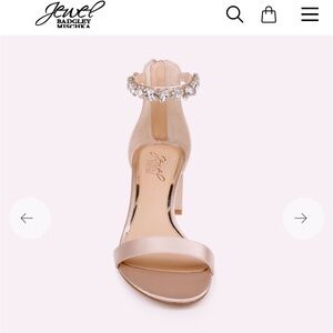 Jewel Badgley Mischka Blush Crystal-Ankle Strap Heel